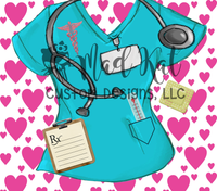 Scrubs with Pink Hearts Tumbler Print