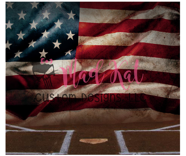 Baseball Flag Sublimation Tumbler Print