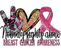 Peace Love Breast Cancer Awareness HTV transfer