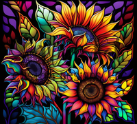 Watercolor Sunflower Tumbler Print