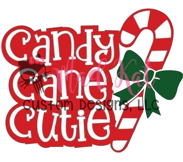 Candy Cane Cutie HTV transfer