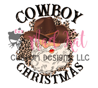 Cowboy Christmas With Leopard HTV transfer
