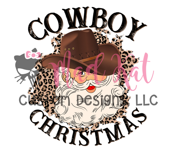 Cowboy Christmas with Leopard Sublimation Transfer