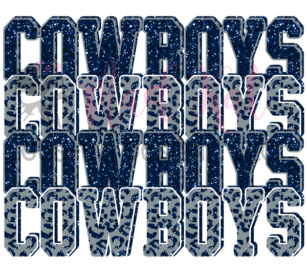Cowboys Stacked Sublimation Transfer