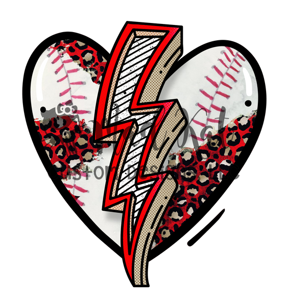 Baseball Heart Sublimation Transfer
