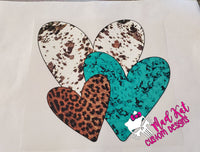 Turquoise Cow Hide Leopard HTV transfer