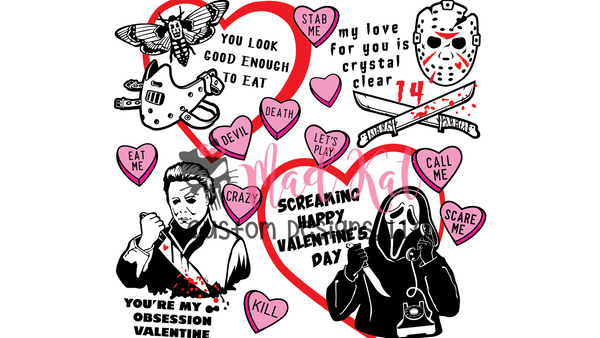 Horror Valentine Sublimation Tumbler Print