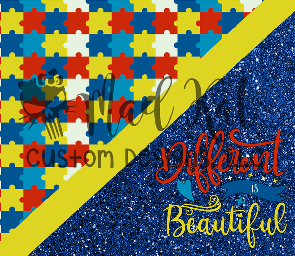 Different is Beautiful Glitter Tumbler Print
