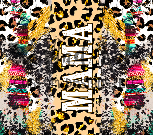 Leopard Aztec Mama Tumbler Print