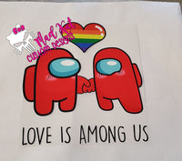 Love is Among Us Rainbow Heart HTV transfer
