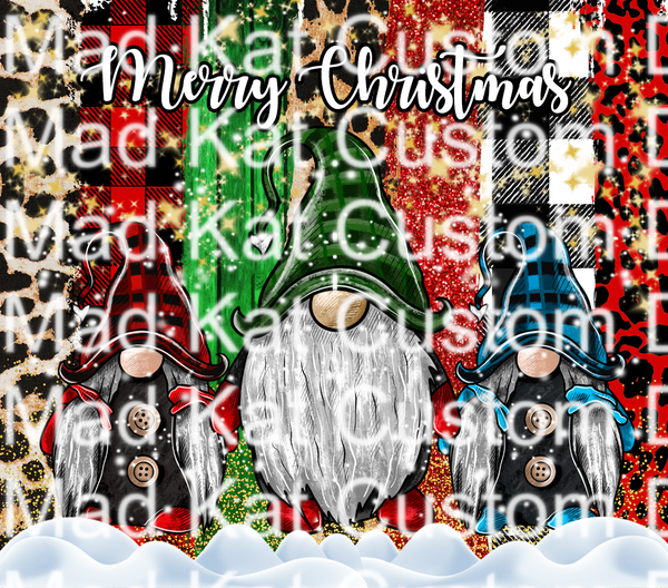 Merry Christmas Gnome Sublimation Tumbler Print