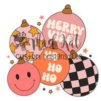 Merry Vibes Ornament HTV transfer