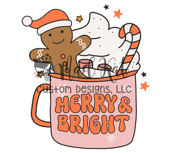 Merry & Bright Cocoa Sublimation Transfer