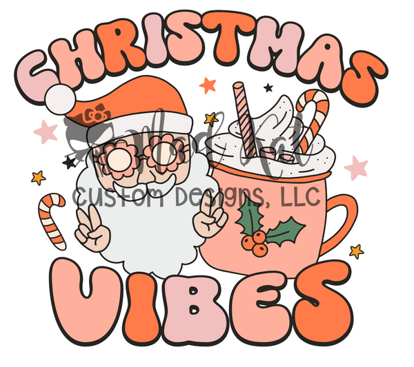 Retro Christmas Vibes  Sublimation Transfer