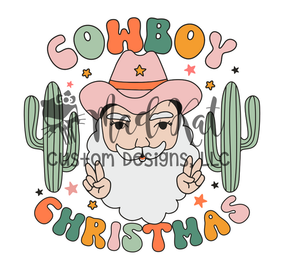 Retro Cowboy Christmas  HTV transfer
