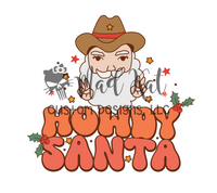 Retro Howdy Santa Sublimation Transfer