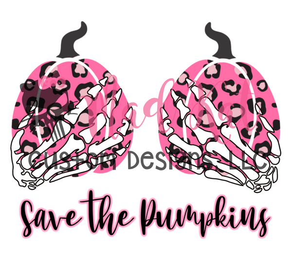 Save The Pumpkins Leopard HTV transfer