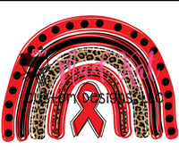 Red Ribbon Rainbow HTV transfer