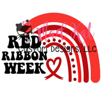 Red Ribbon Week Rainbow HTV transfer