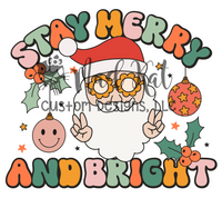 Stay Merry and Bright retro Santa HTV transfer