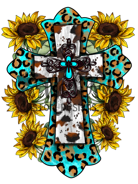 Sunflower Cross Sublimation Transfer