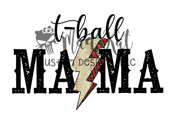 T-ball Mama Bolt HTV transfer