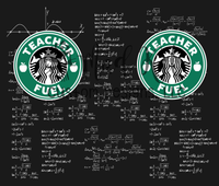 Teacher Fuel Chalkboard Tumbler Print