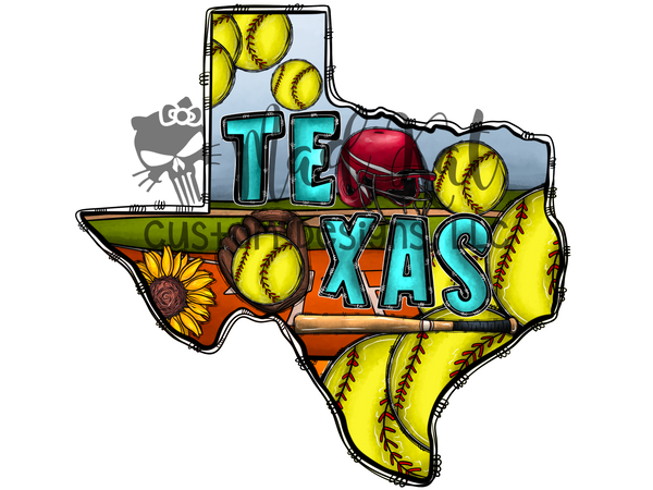 Texas Softball Sublimation Transfer