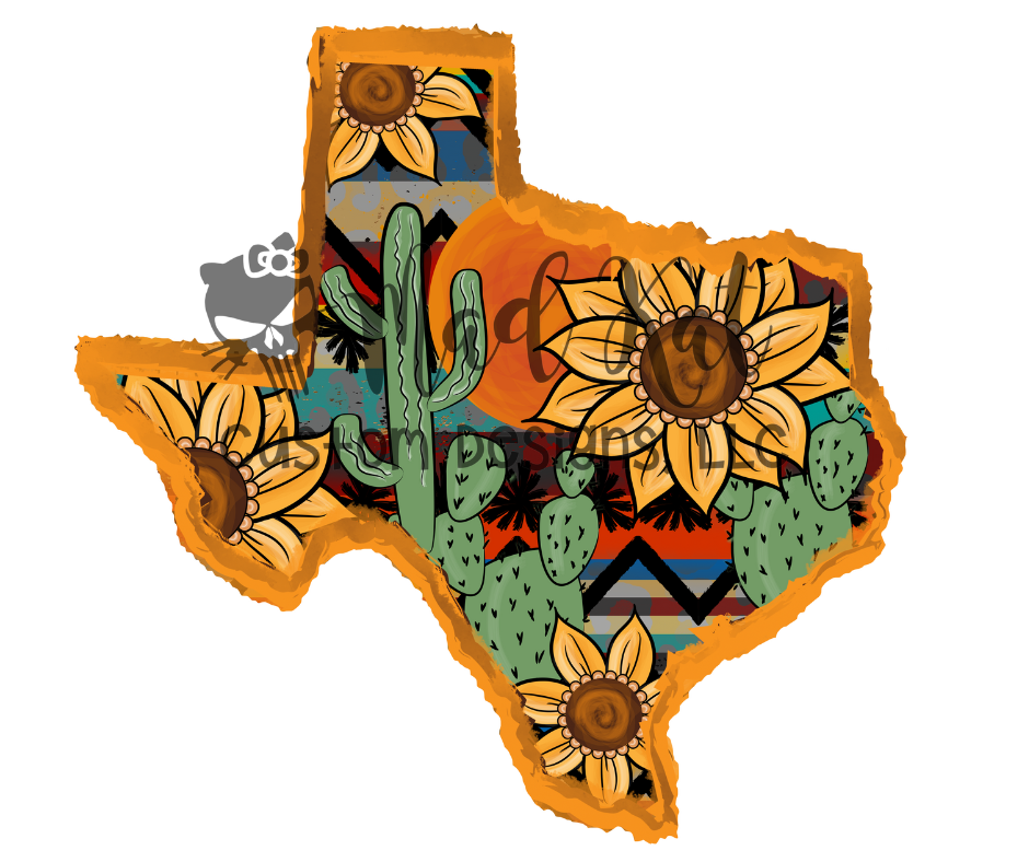 Texas Sunflower HTV transfer – Mad Kat Custom Designs, LLC