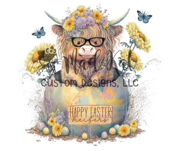 Happy Easter Heifers Sublimation Transfer