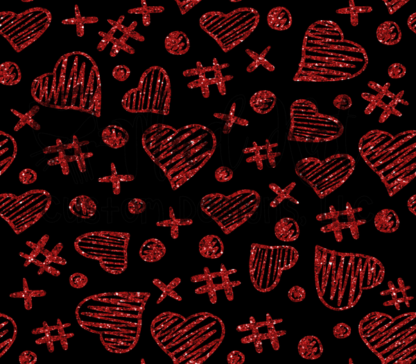 Valentine Heart Black Red Tumbler Print