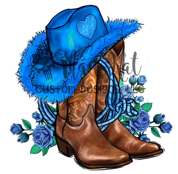 Boots Blue Hat HTV transfer