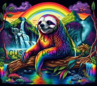 Watercolor Sloth Tumbler Print