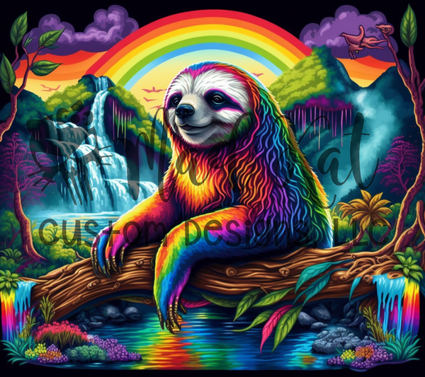 Watercolor Sloth Tumbler Print
