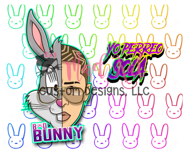 Bad Bunny 9 Sublimation Tumbler Print
