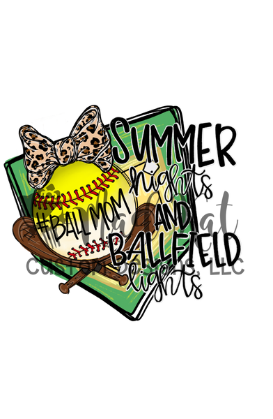 Summer Nights and Ballfield Lights HTV transfer