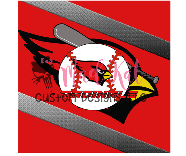 Cardinal Baseball Sublimation Tumbler Print