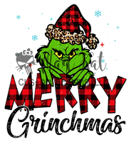 Green Guy Merry Christmas HTV transfer