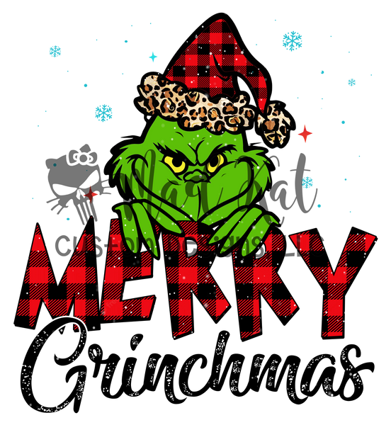 Green Guy Merry Christmas Sublimation Transfer