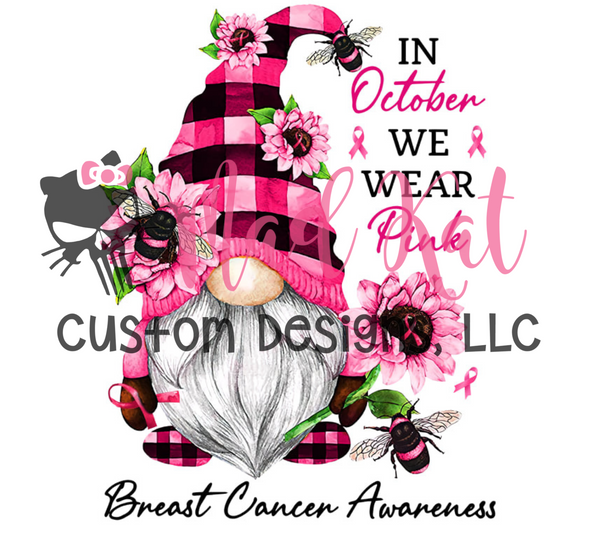 Breast Cancer Gnome Sublimation Transfer