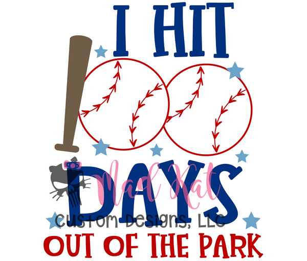 100 Days Baseball Sublimation Transfer