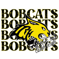 Bobcats Stacked Sublimation Transfer