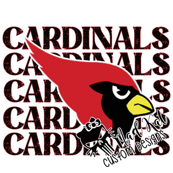 Cardinals Stacked HTV transfer