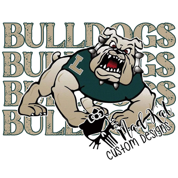 Bulldogs Stacked Sublimation Transfer