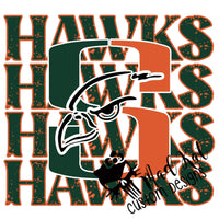 Hawks Stacked HTV transfer
