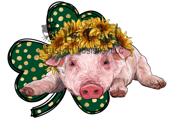 Shamrock Pig HTV transfer