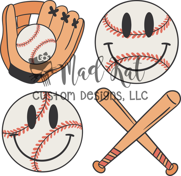 Smiley Baseball Sublimation Transfer