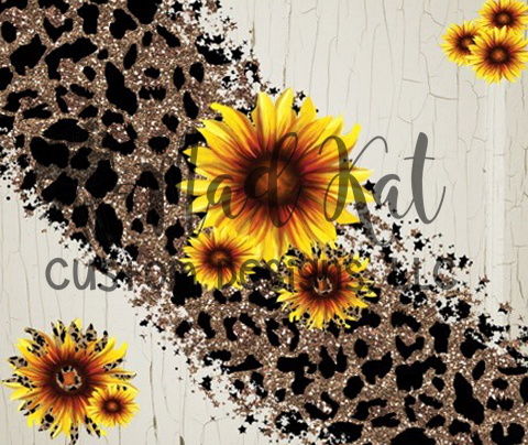 Sunflower Leopard Tumbler Print