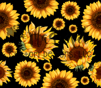 Sunflower Black Tumbler Print