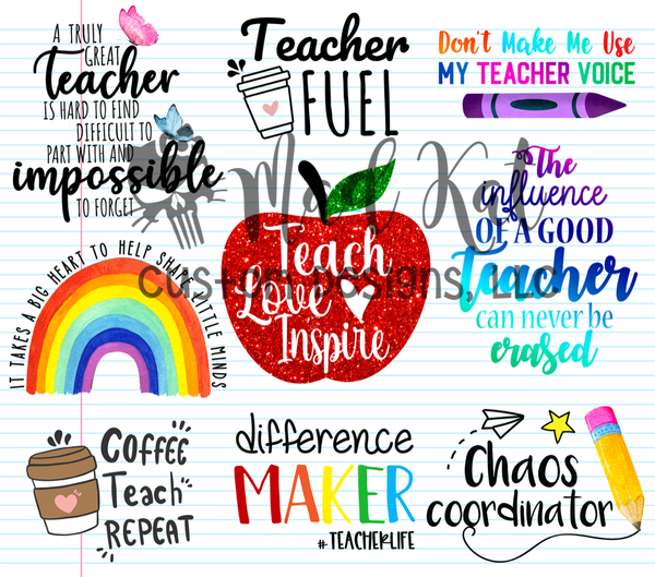 Teacher Collage Tumbler Print